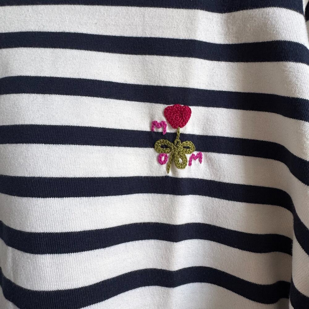 J CREW Mariner Cloth Boatneck Top with Mom Embroidery - Picture 2 of 7